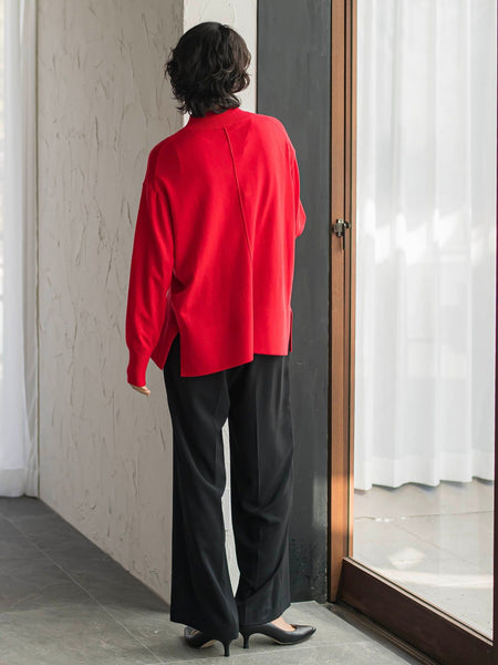 【大きいサイズ/新色追加】ファインウールハイネックニット