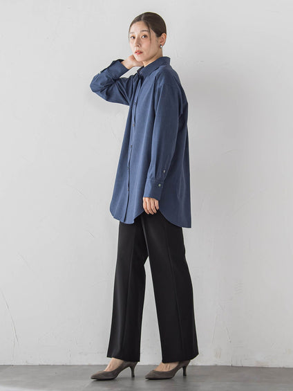 【すらっと美脚パンツ】フレアーストレートパンツ