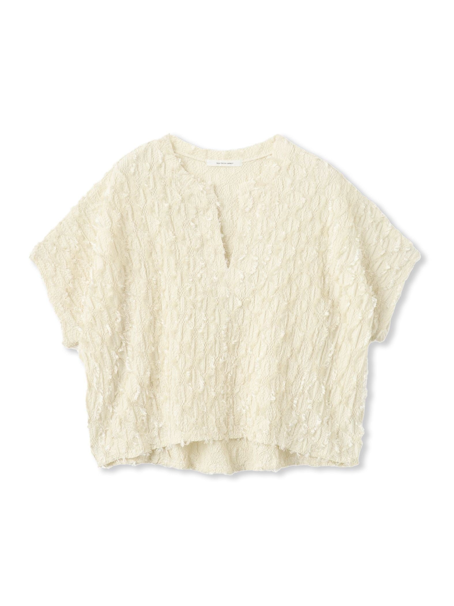 ジャガードフリンジスキッパーブラウス