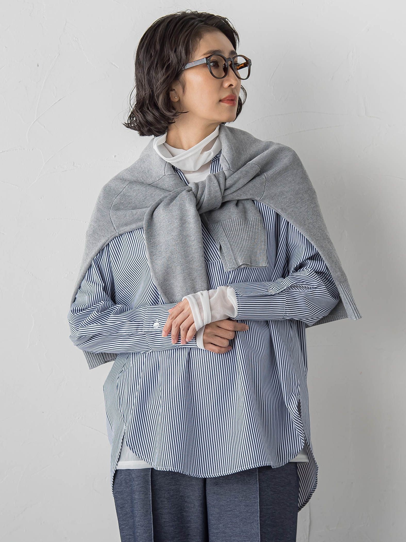 【大きいサイズ】シアー切り替えカットソー