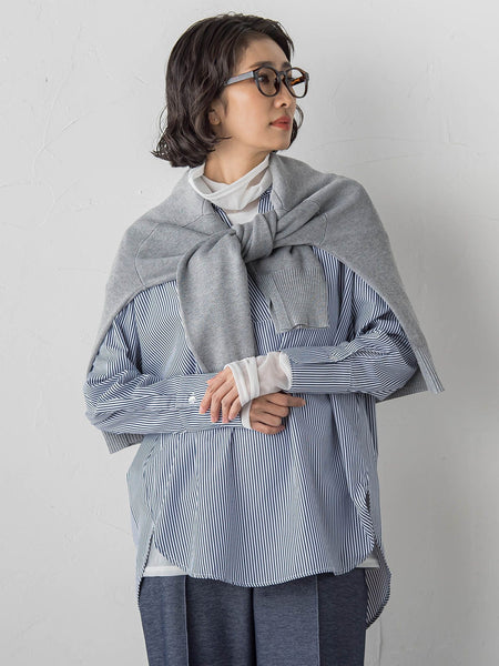 【大きいサイズ】シアー切り替えカットソー