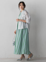 MULTI COTTONストライプワンピース