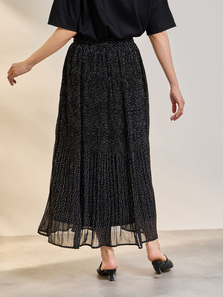 ランダムドットマジョリカプリーツスカート