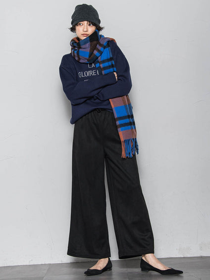 【WEB限定】刺繍ロゴニットプルオーバー≪洗濯機で洗える≫