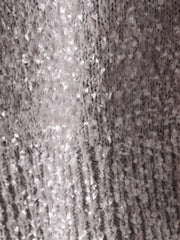 【大きいサイズ】ツヤモールVネックニット