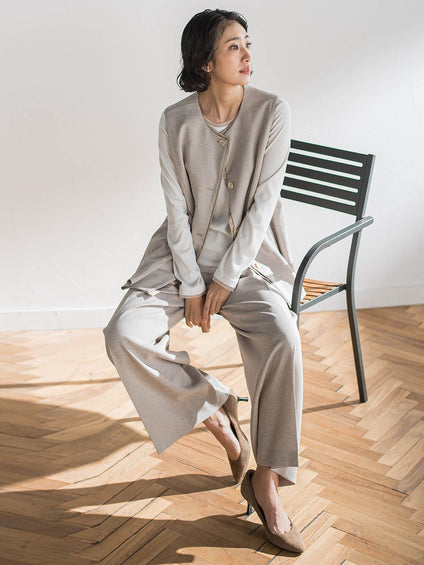 【大きいサイズ】リネンライクオックスジレ