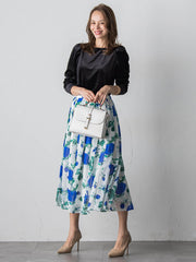 パフ袖ベロアカットソー≪手洗い可能≫