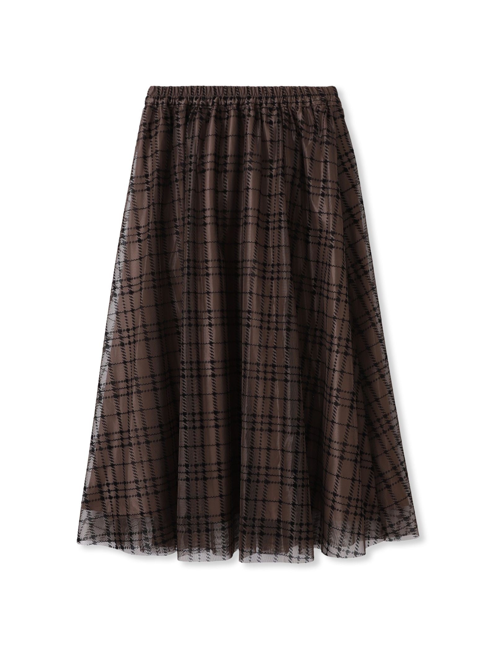 フロッキーチェックスカート≪手洗い可能≫