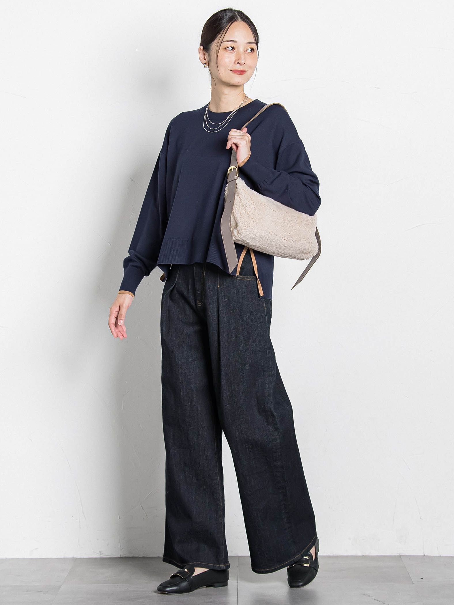 【WEB限定】365デニムパンツ ワイドシルエット≪洗える≫