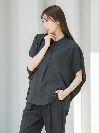 【WEB限定】タンブラーブッチャーブラウス≪手洗い可能≫