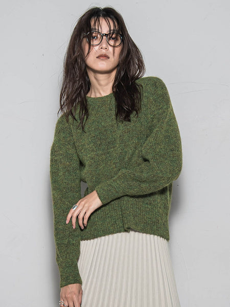 フラッフィークルーネックニット≪手洗い可能≫