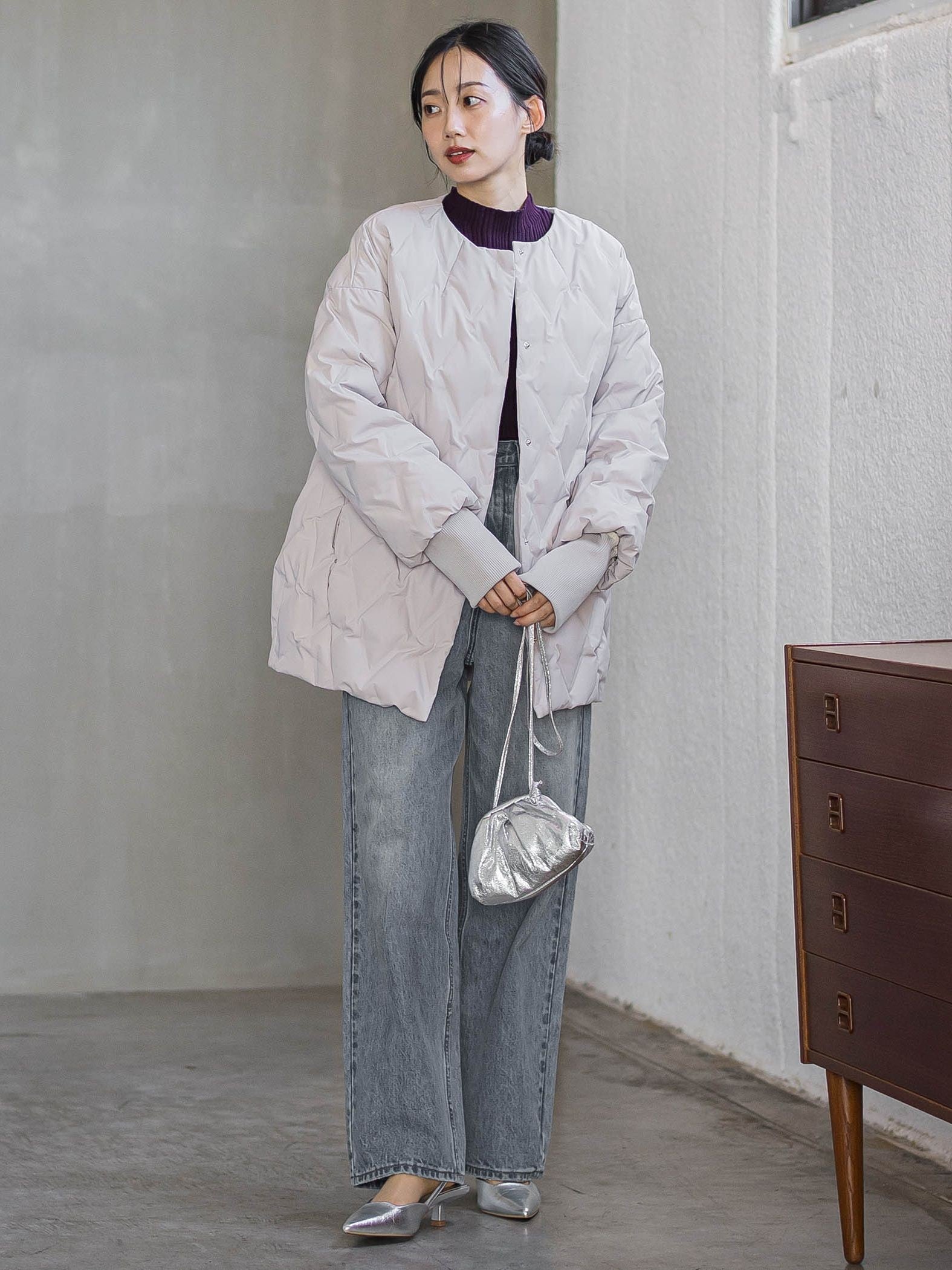 ステッチレスダウンコート