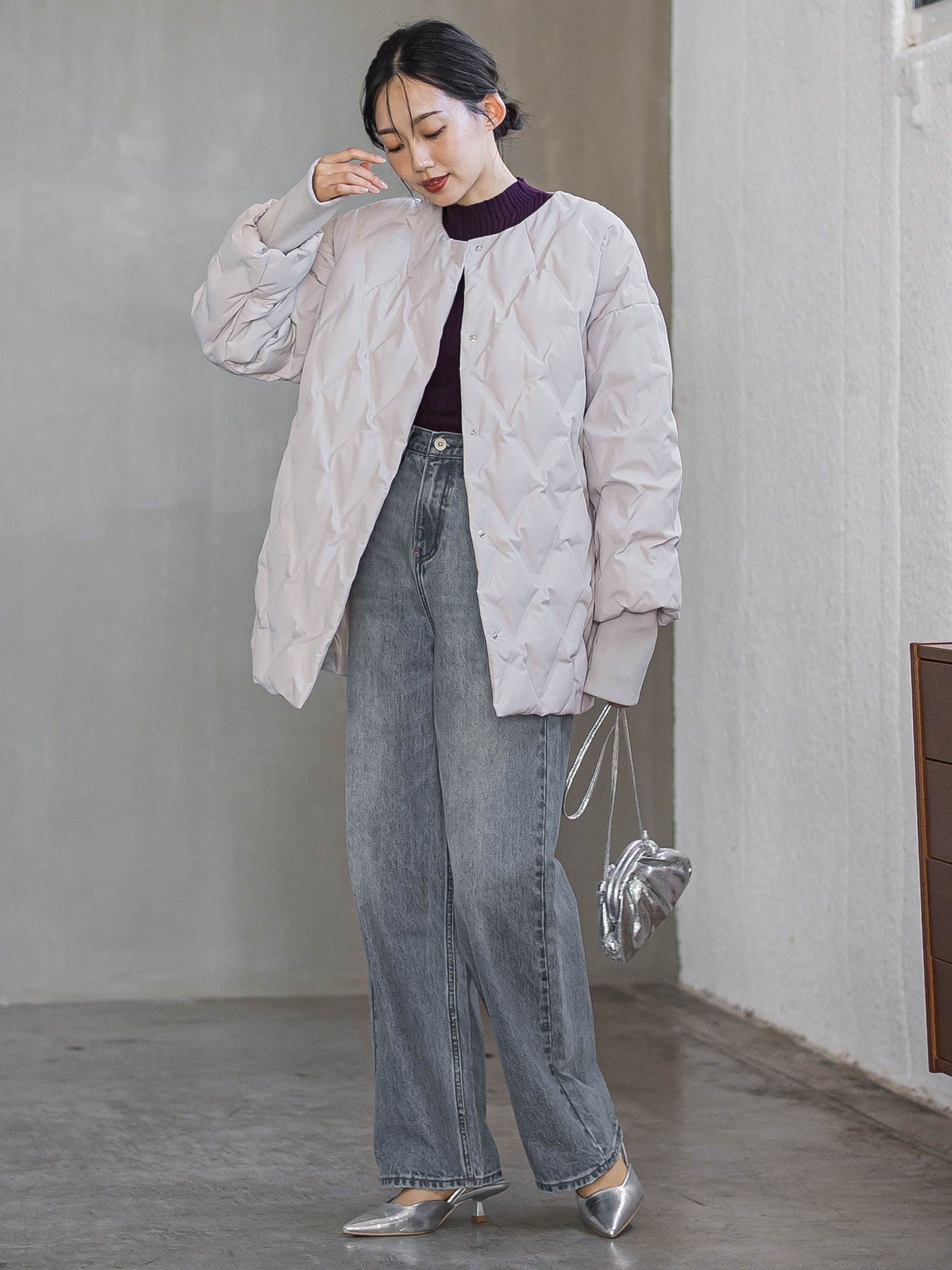 ステッチレスダウンコート