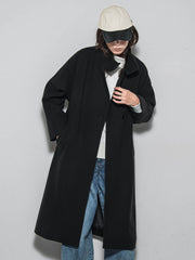 ライトジャージメルトンスタンドカラーロングコート