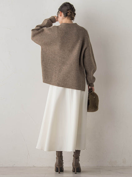 シャギージャガード切替えニット≪手洗い可能≫