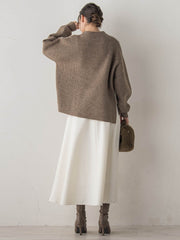 シャギージャガード切替えニット≪手洗い可能≫