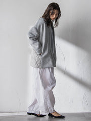 モスダンボール×中綿キルティングノーカラーコート≪手洗い可能≫