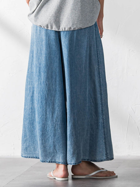 ゆれるデニムフレアパンツ