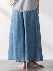 ゆれるデニムフレアパンツ