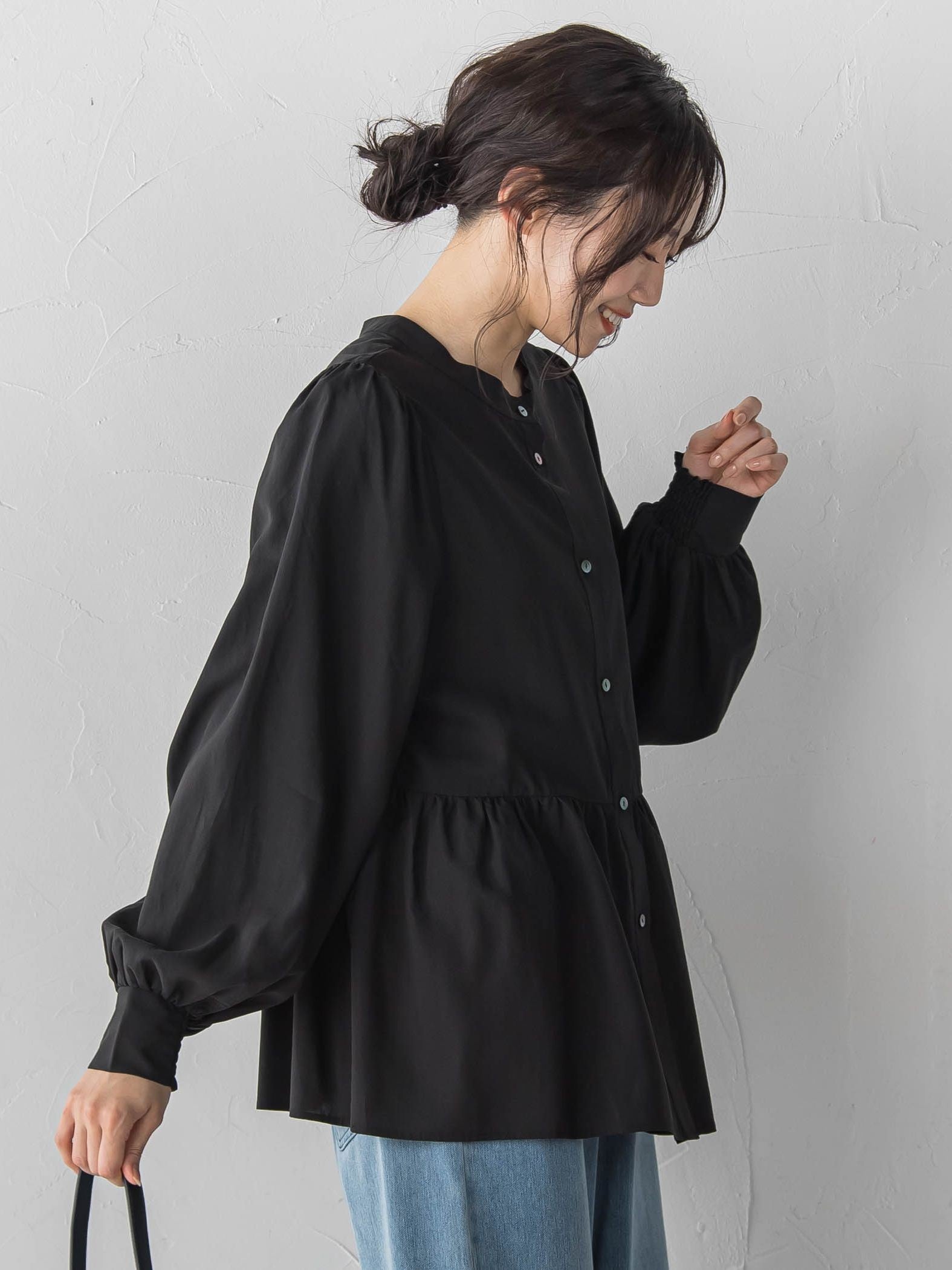 2WAYシアーペプラムシャツ