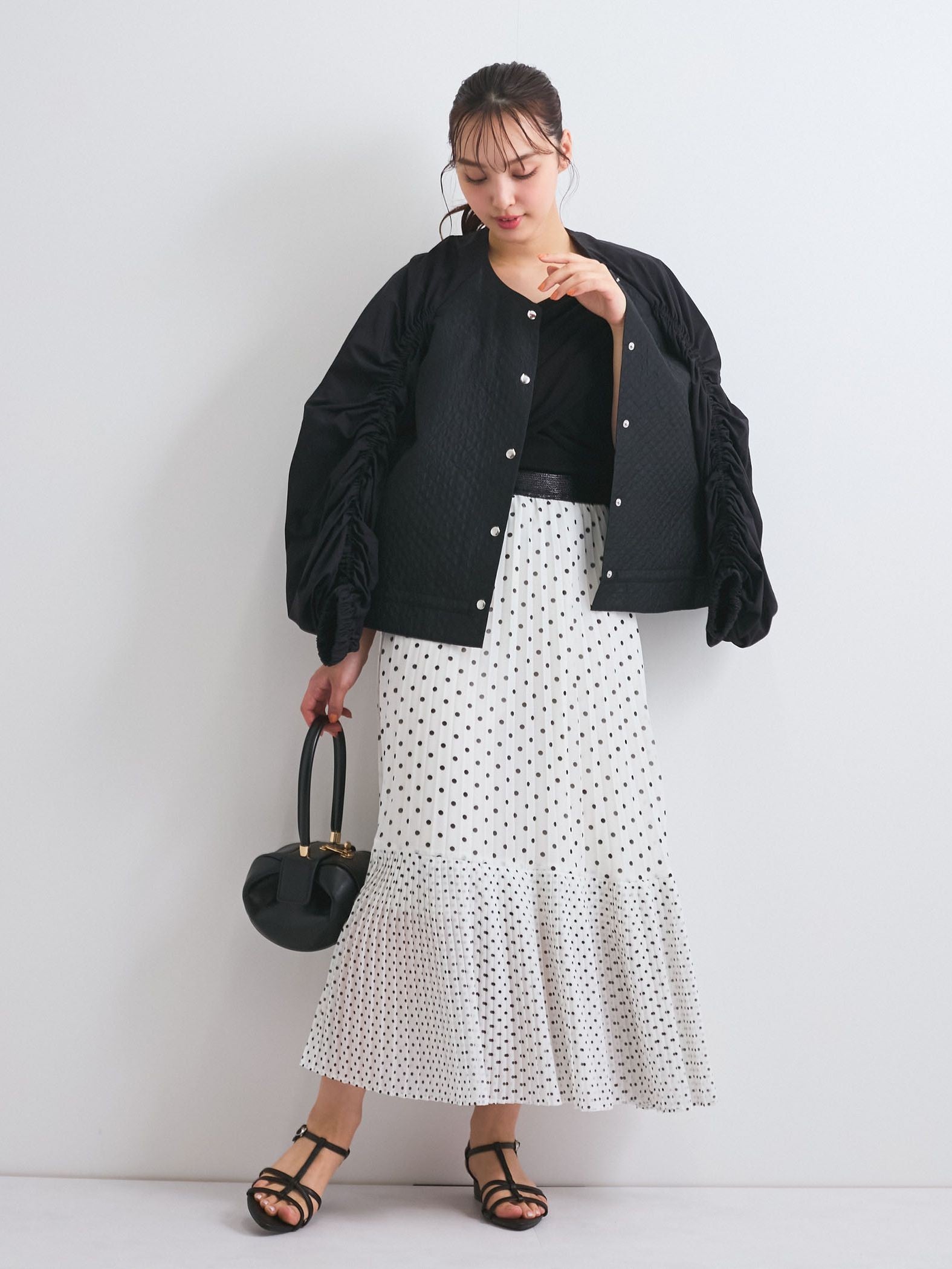 シフォンドットティアードスカート≪手洗い可能≫