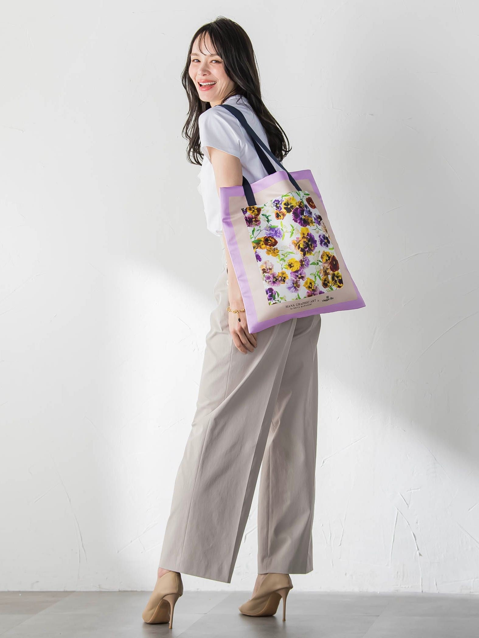 【KEITA KAWASAKI × Viaggio Bluコラボ】プリントトートバッグ