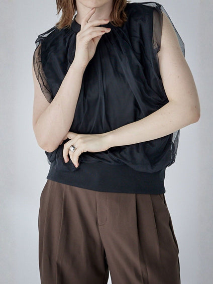 Chulle gather tops 【日本製】≪手洗い可能≫