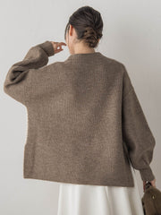 シャギージャガード切替えニット≪手洗い可能≫