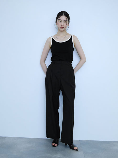 サイドポケットワイドタックパンツ