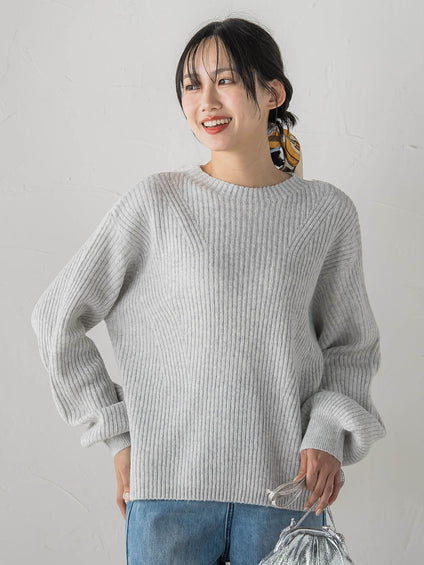 【WEB限定カラーあり】ラメボトルネックプルオーバー≪手洗い可能≫