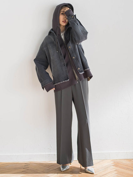 【大きいサイズ】ストレッチダンボールジップパーカー