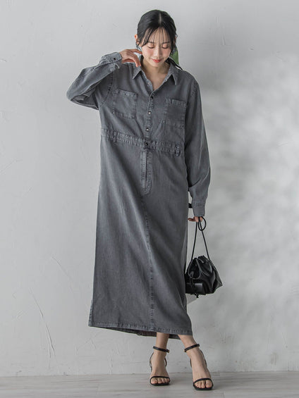 テンセルデニムワンピース