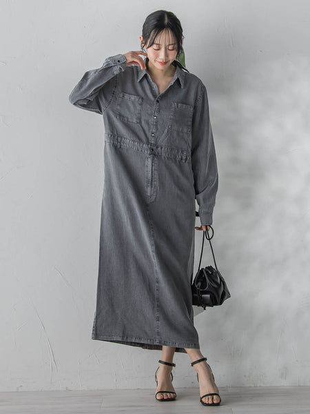 テンセルデニムワンピース