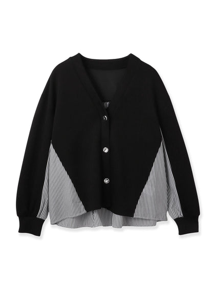 ダンボールバックストライプカーディガン