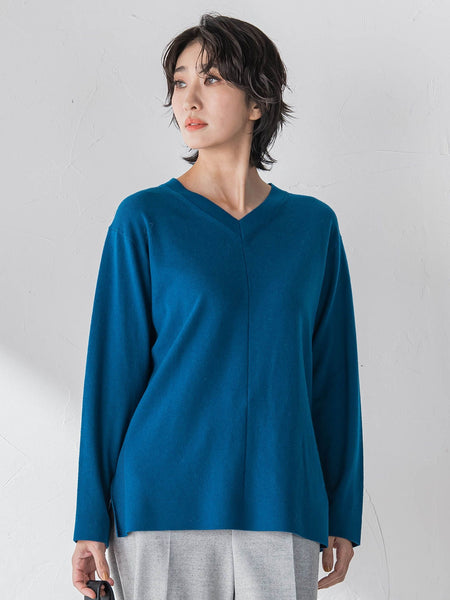 ファインウールVネックニット