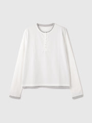 ヘンリーネックレイヤードTシャツ
