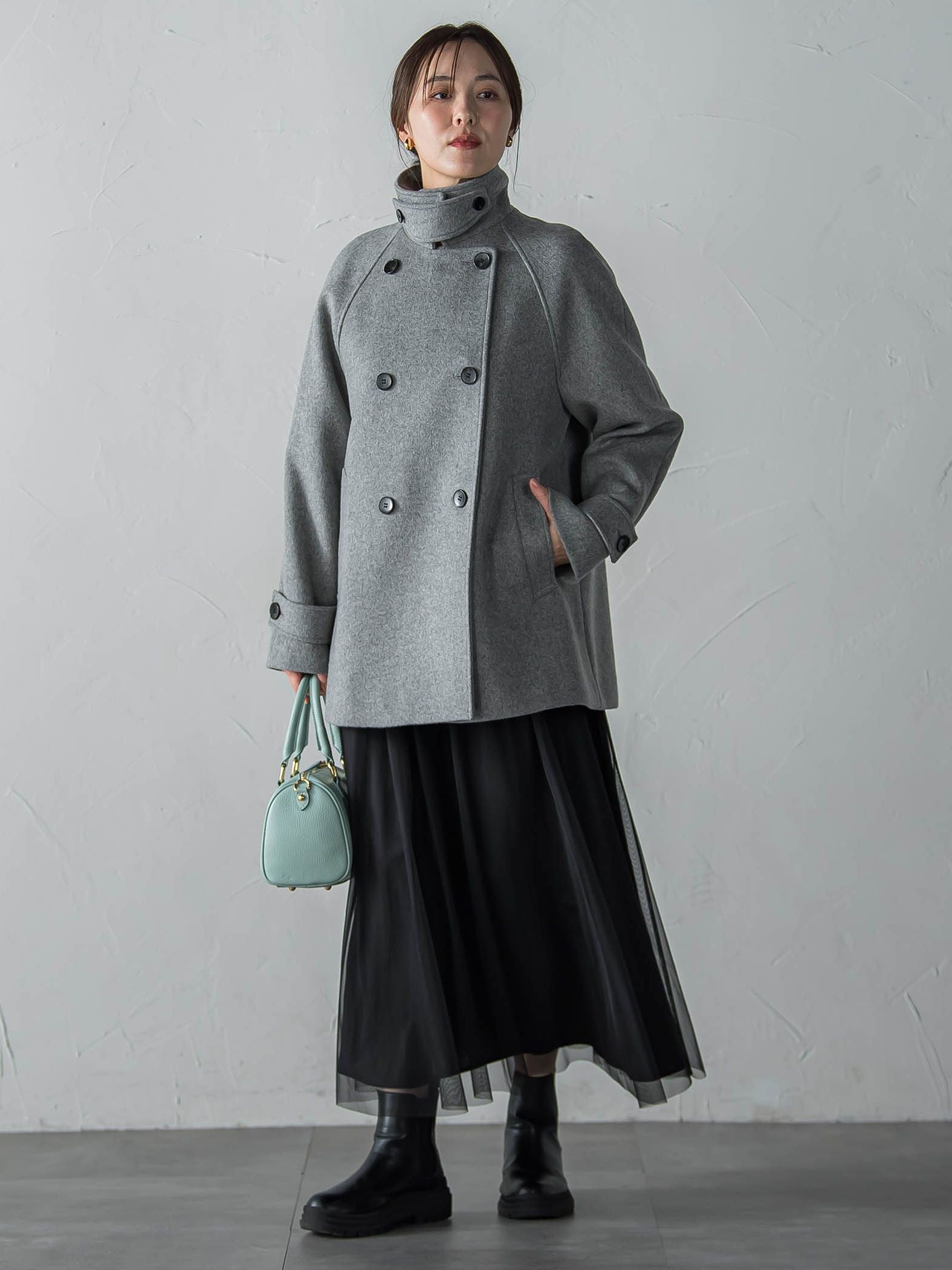 カシミヤコンライトリバーショートコート