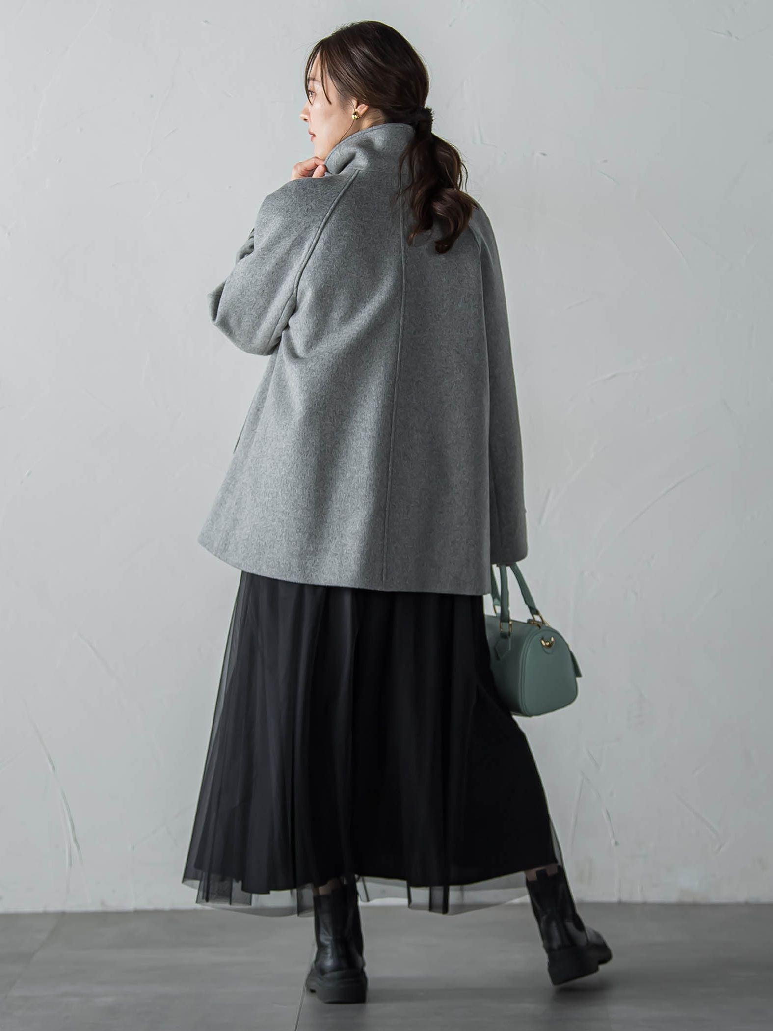 カシミヤ混ライトリバーショートコート