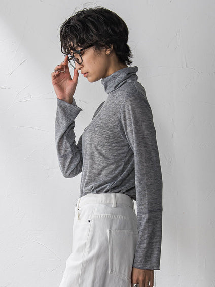 【新色追加】メランジリブタートルネックプルオーバー≪手洗い可能≫