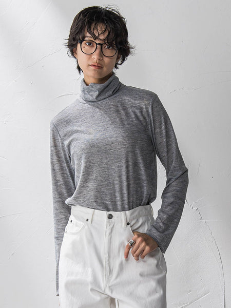 【新色追加】メランジリブタートルネックプルオーバー≪手洗い可能≫