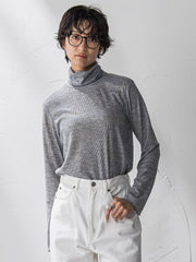 【新色追加】メランジリブタートルネックプルオーバー≪手洗い可能≫