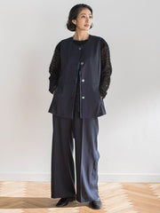 【大きいサイズ】リネンライクオックスジレ