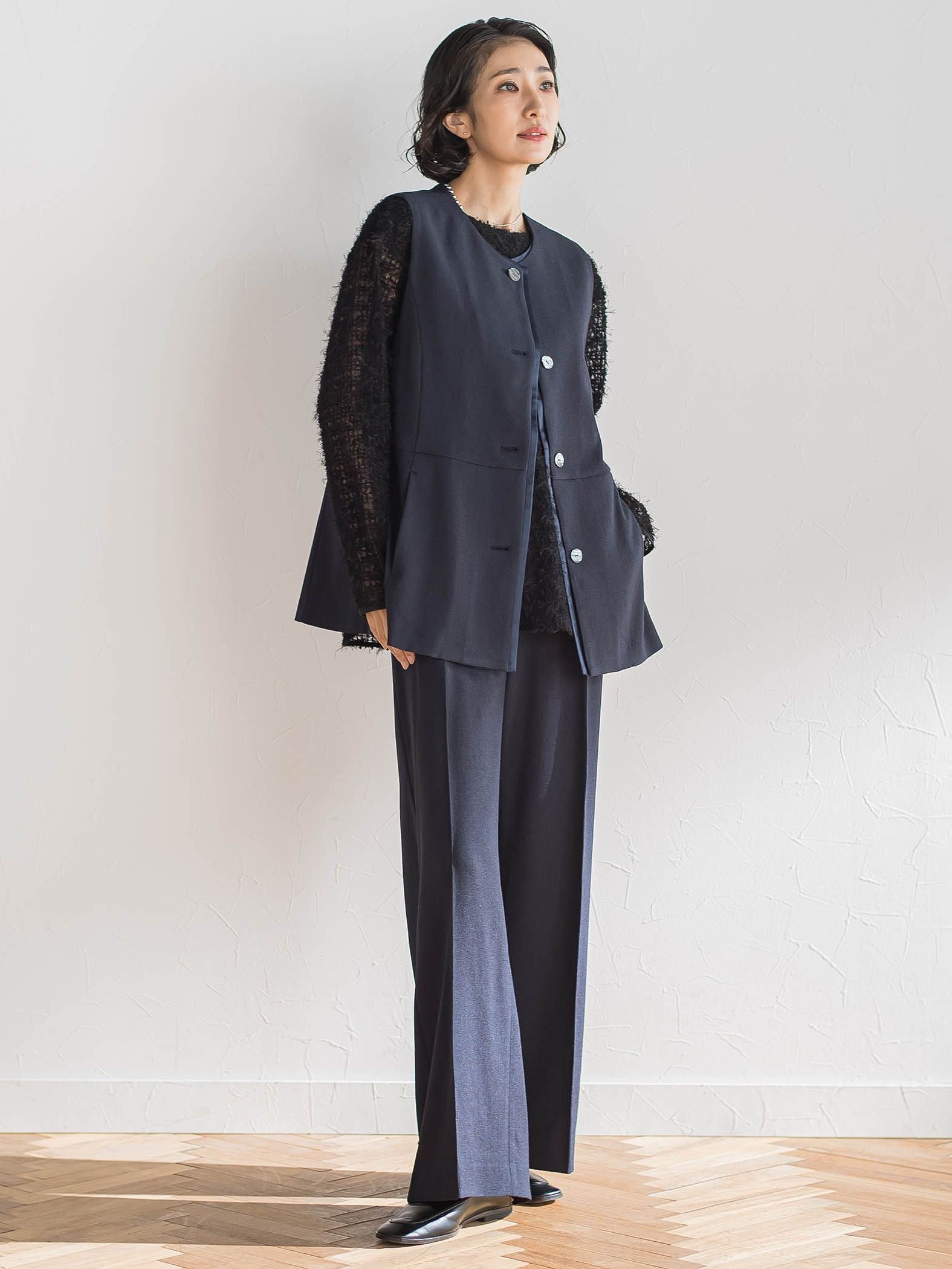 【大きいサイズ】リネンライクオックスジレ