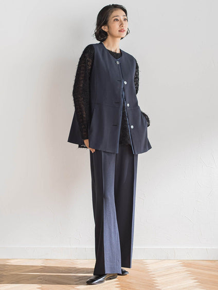 【大きいサイズ】リネンライクオックスジレ