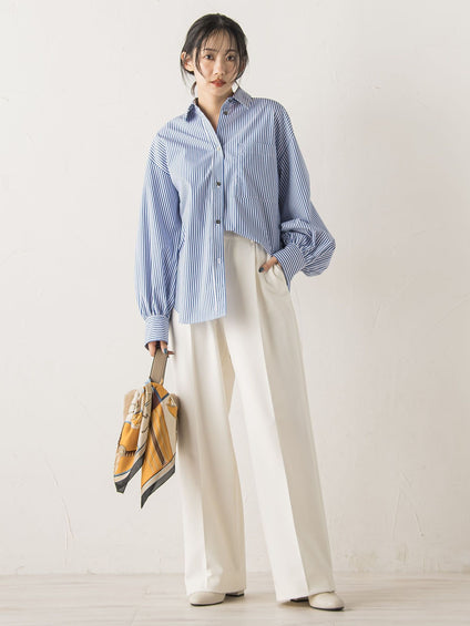 ボリュームスリーブシャツ≪洗濯機で洗える≫