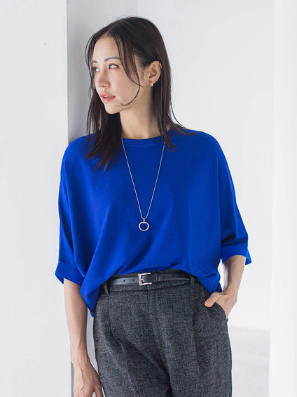 【skinea】≪着るスキンケア≫ドルマンスリーブ五分袖ニット