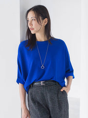 【skinea】≪着るスキンケア≫ドルマンスリーブ五分袖ニット
