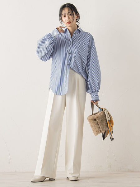 ボリュームスリーブシャツ≪洗濯機で洗える≫