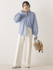 ボリュームスリーブシャツ≪洗濯機で洗える≫