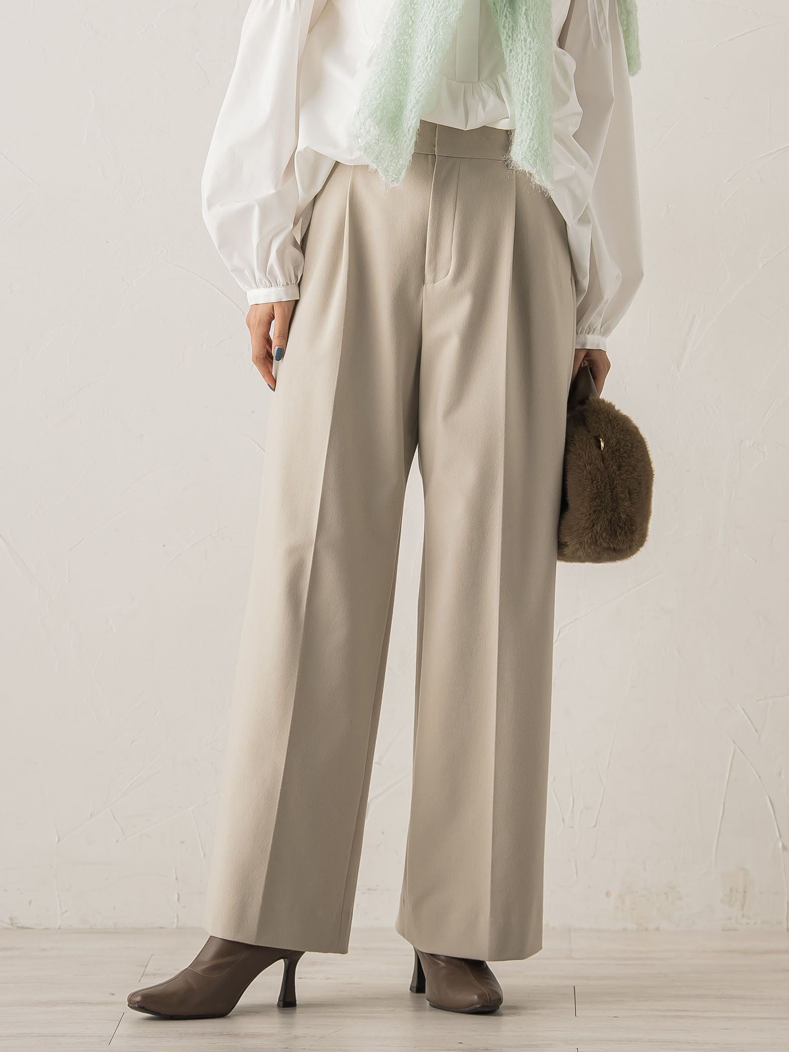 両面起毛ストレッチパンツ≪洗濯機で洗える≫